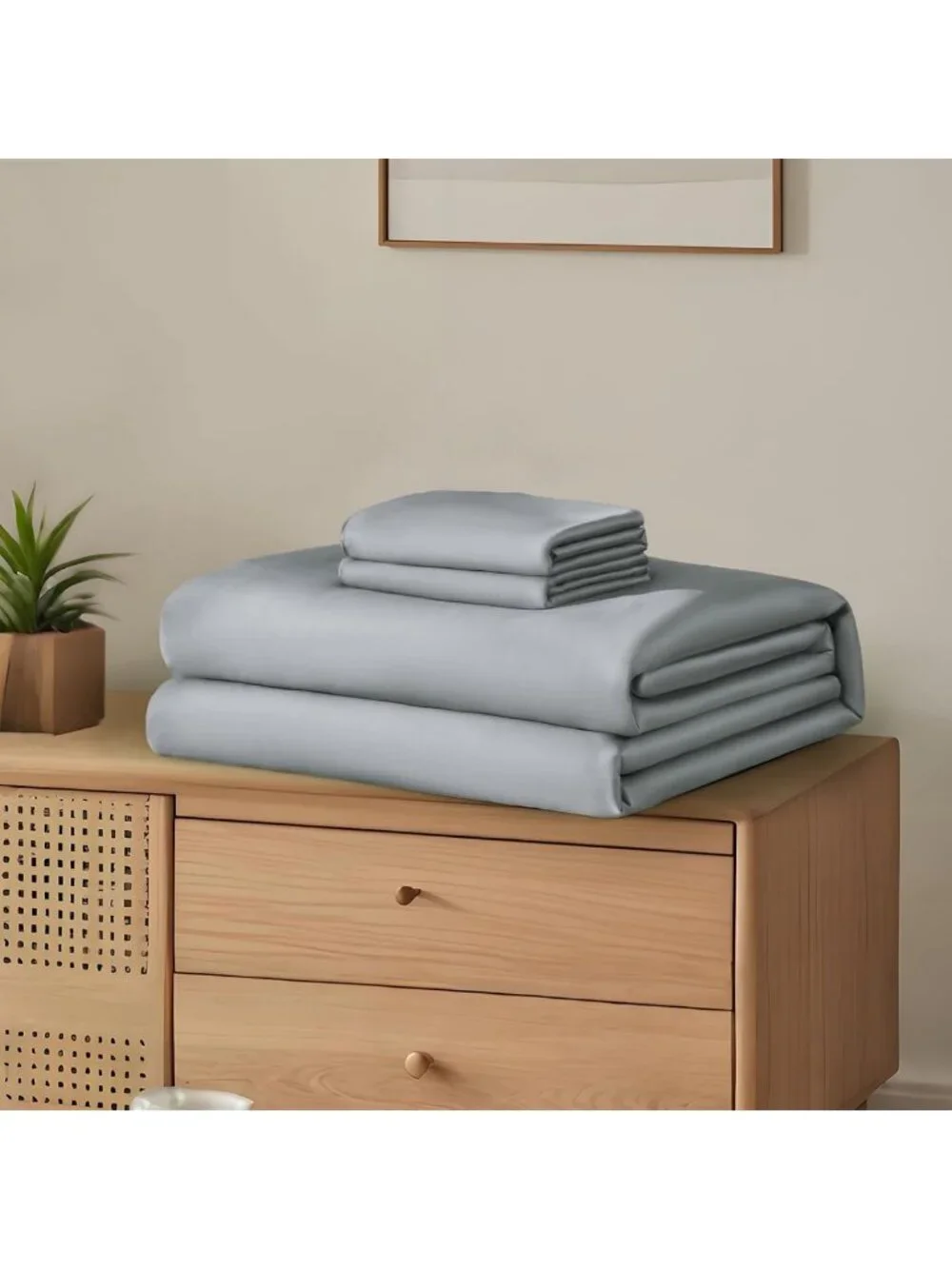 Light Gray King Sheet Set 4pcs | 100% Bamboo Rayon, Deep Pocket, Cooling, Soft